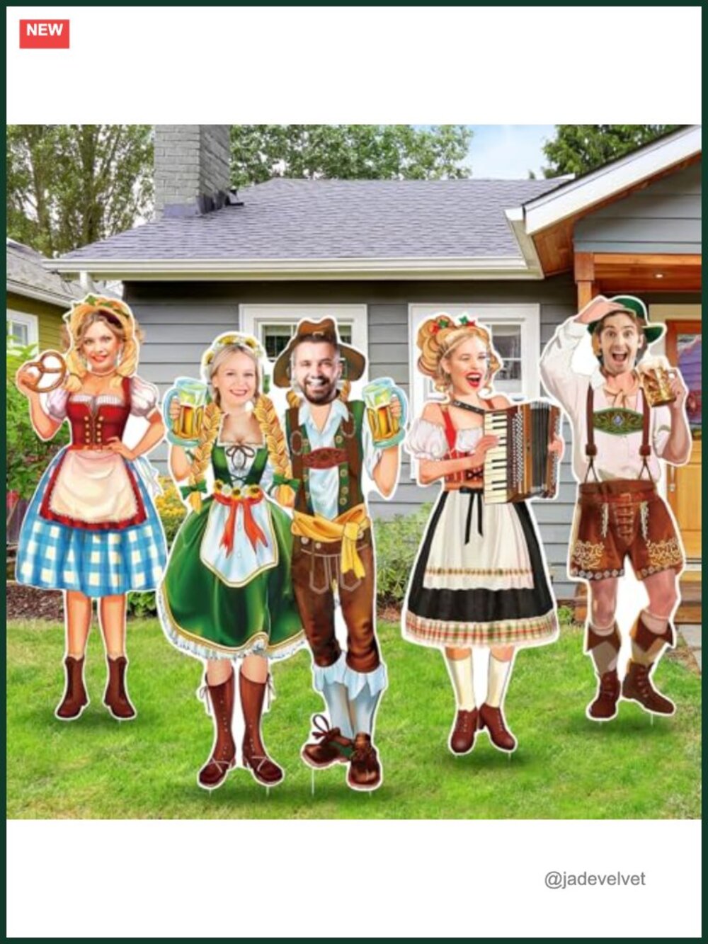 Oktoberfest Yard Signs - 4 PC PVC Board Photo Prop Decor Outdoor Lawn Garden